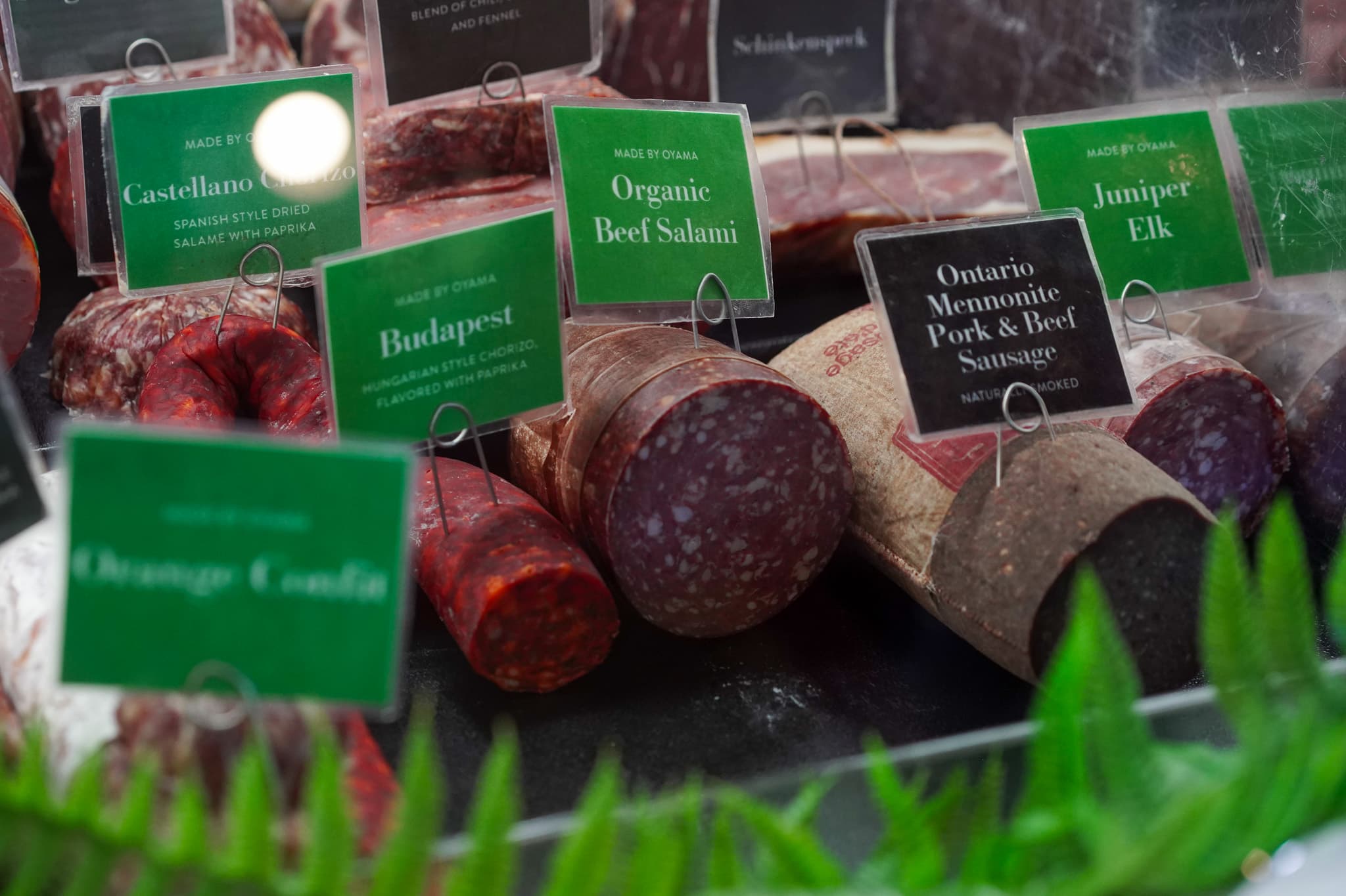 Deli case with meats
