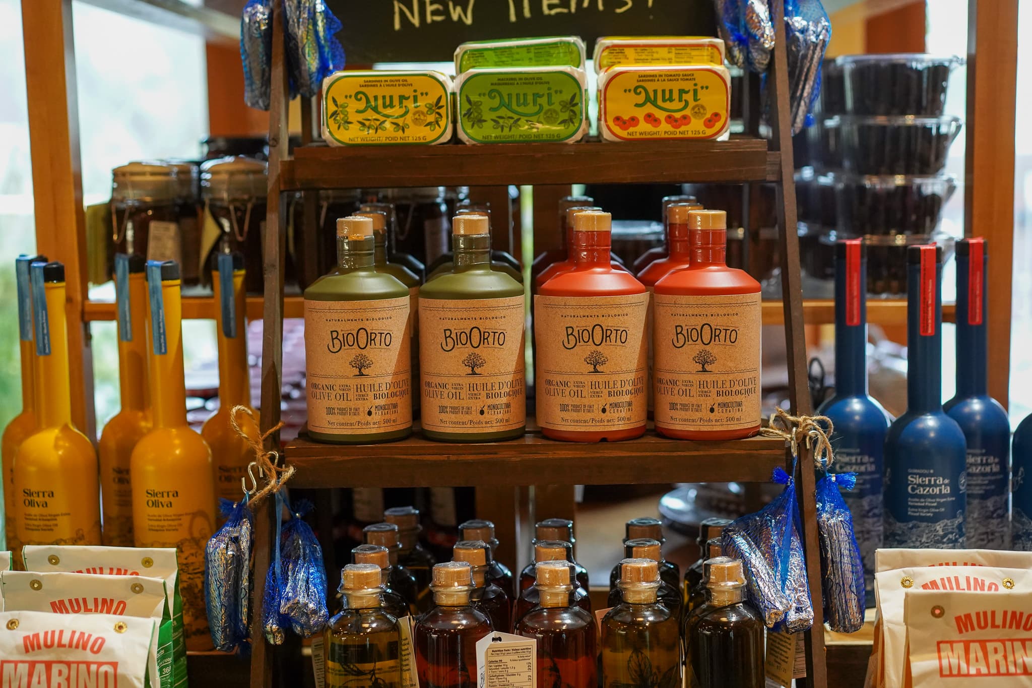 Olive oil selection at Ottavio